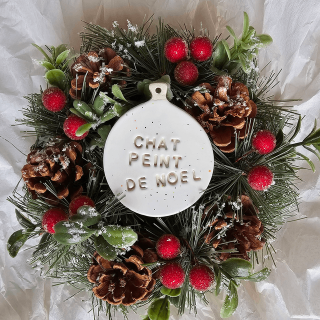 Boule de Noël CHAT PEINT DE NOEL
